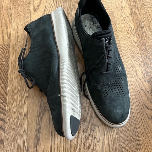 Cole Haan Black Suede Oxfords
